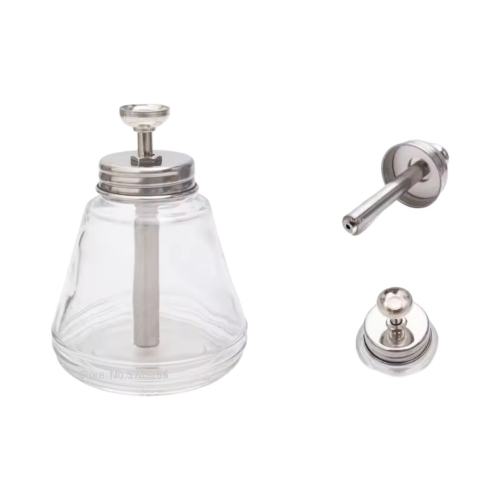 150ml Anti-static Copper Metal Press Transparent Glass Dispenser Alcohol Liquid Bottle Pressing Automatic Pumping Tool - 2