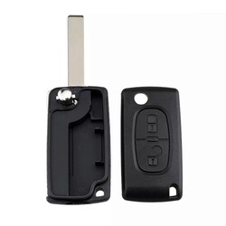 Citroen 2Btn Flip Key Shell No Battery Holder - 3