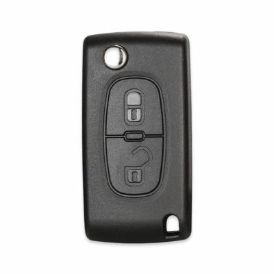 Citroen 2Btn Flip Key Shell with Battery Holder - 1