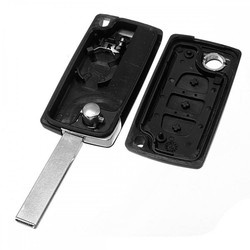 Citroen 2Btn Flip Key Shell with Battery Holder - 2