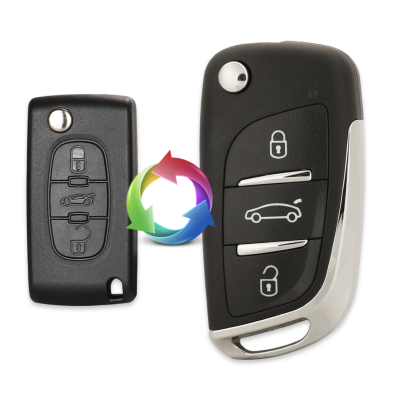 Citroen 3Btn Modified Flip Key Shell (With Battery Holder) - 1