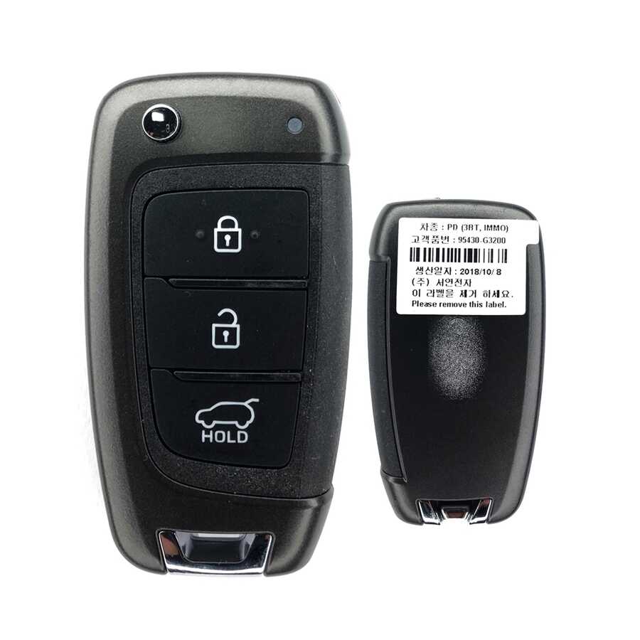 Hyundai i30 3Bt Flip Remote Key 2018+ Genuine 95430-G3200