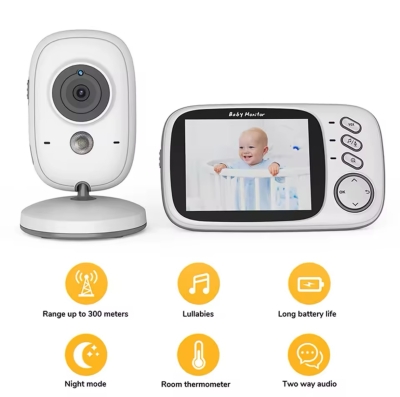 iDragon 3.2'' Video Baby Monitor Two-way Audio Night Vision 2.4G Mother Kids Pet Surveillance Camera Temperature Monitoring Screen - 2