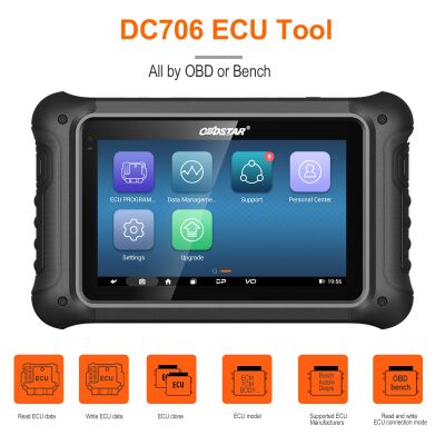 OBDSTAR DC706 ECU Tool Full Version for Car and Motorcycle ECM-TCM-BODY Clone by OBD or BENCH - 5