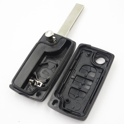 Peugeot 3Btn Flip key shell (with battery holder) - 2