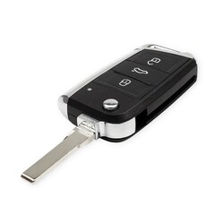 Volkswagen MQB Chrome Flip Key Shell HU66 - 2